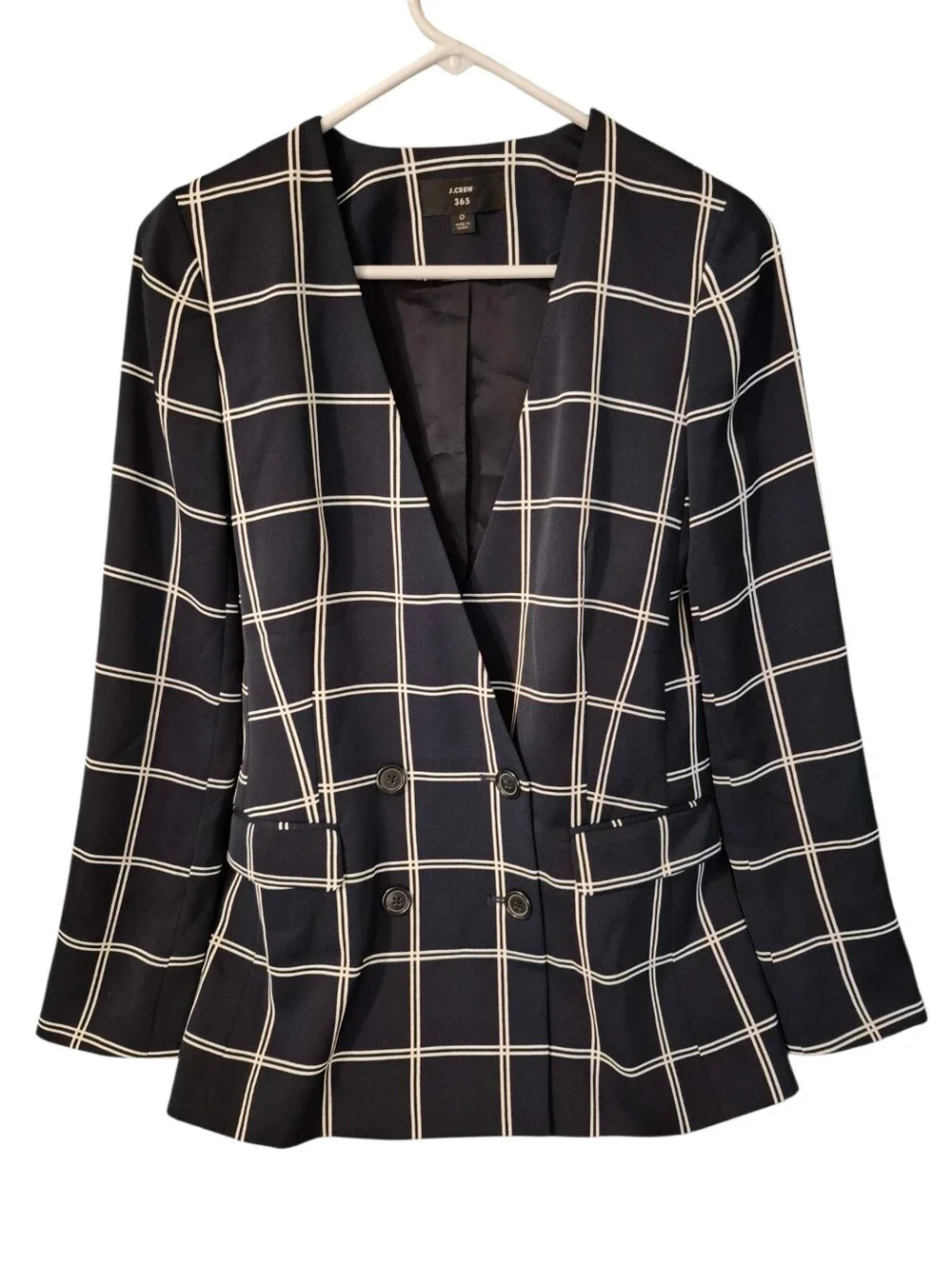 J. Crew 365 French Girl Windowpane Crepe Blazer - 0.        G9